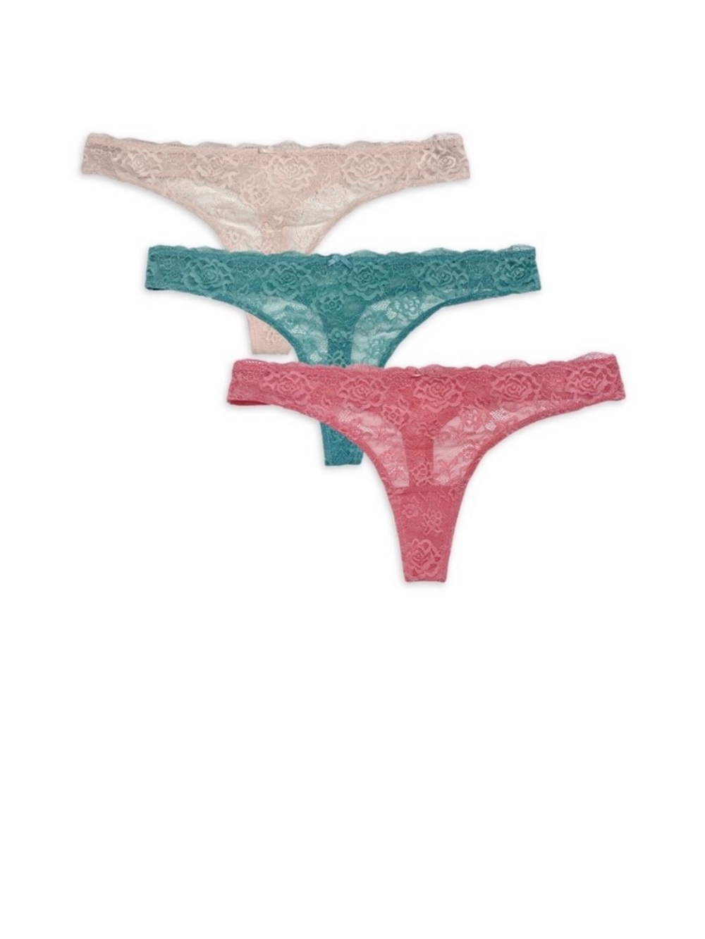 Secret Treasures Plus Lace Thong Panties, 3Pack NWT